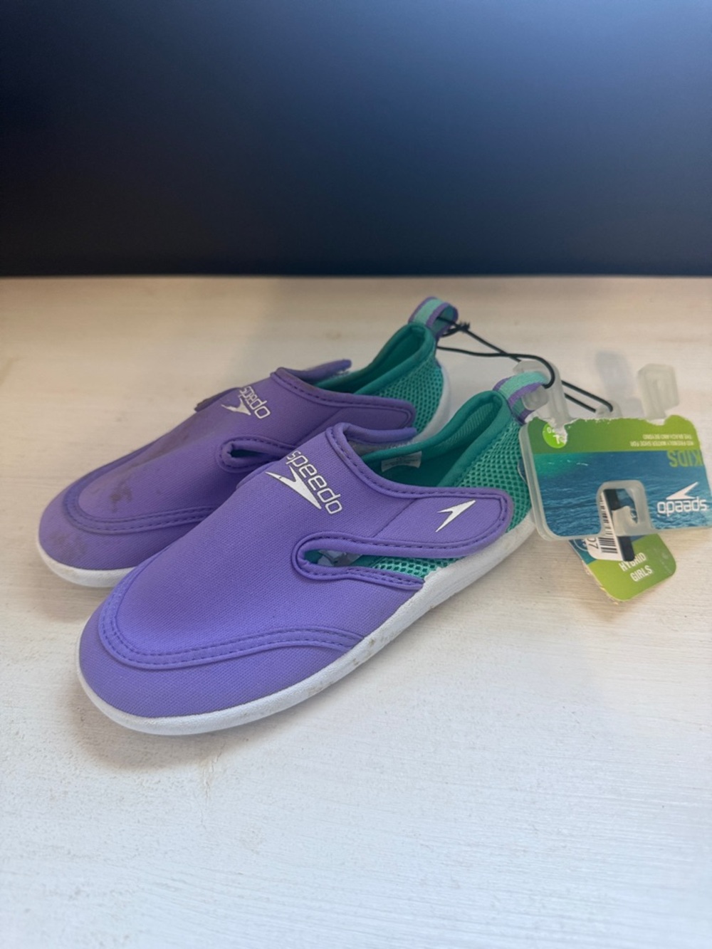 Speedo Toddler Hybrid Girls' Water Shoes in purple and teal